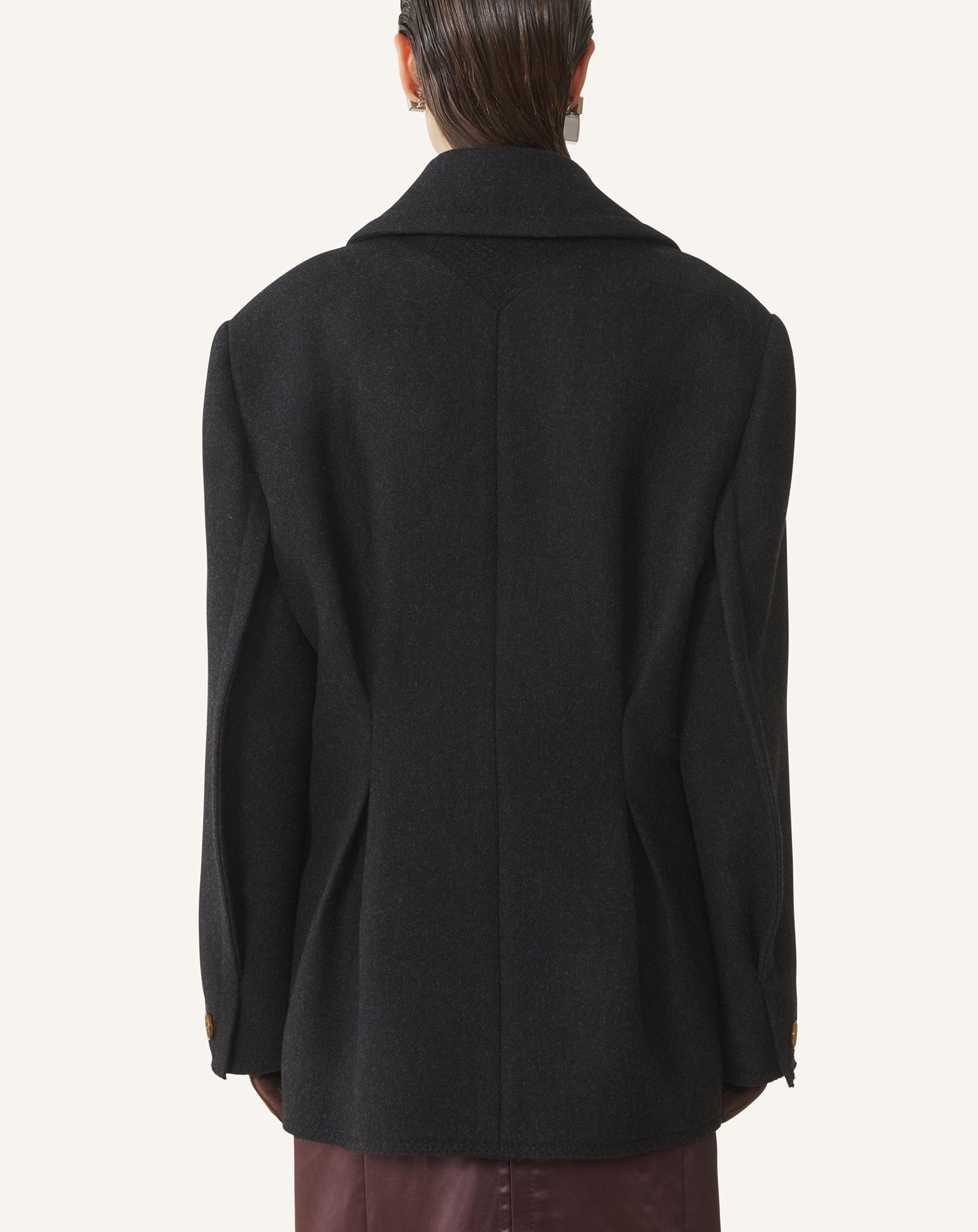 CABAN COURT EN LAINE NOIR