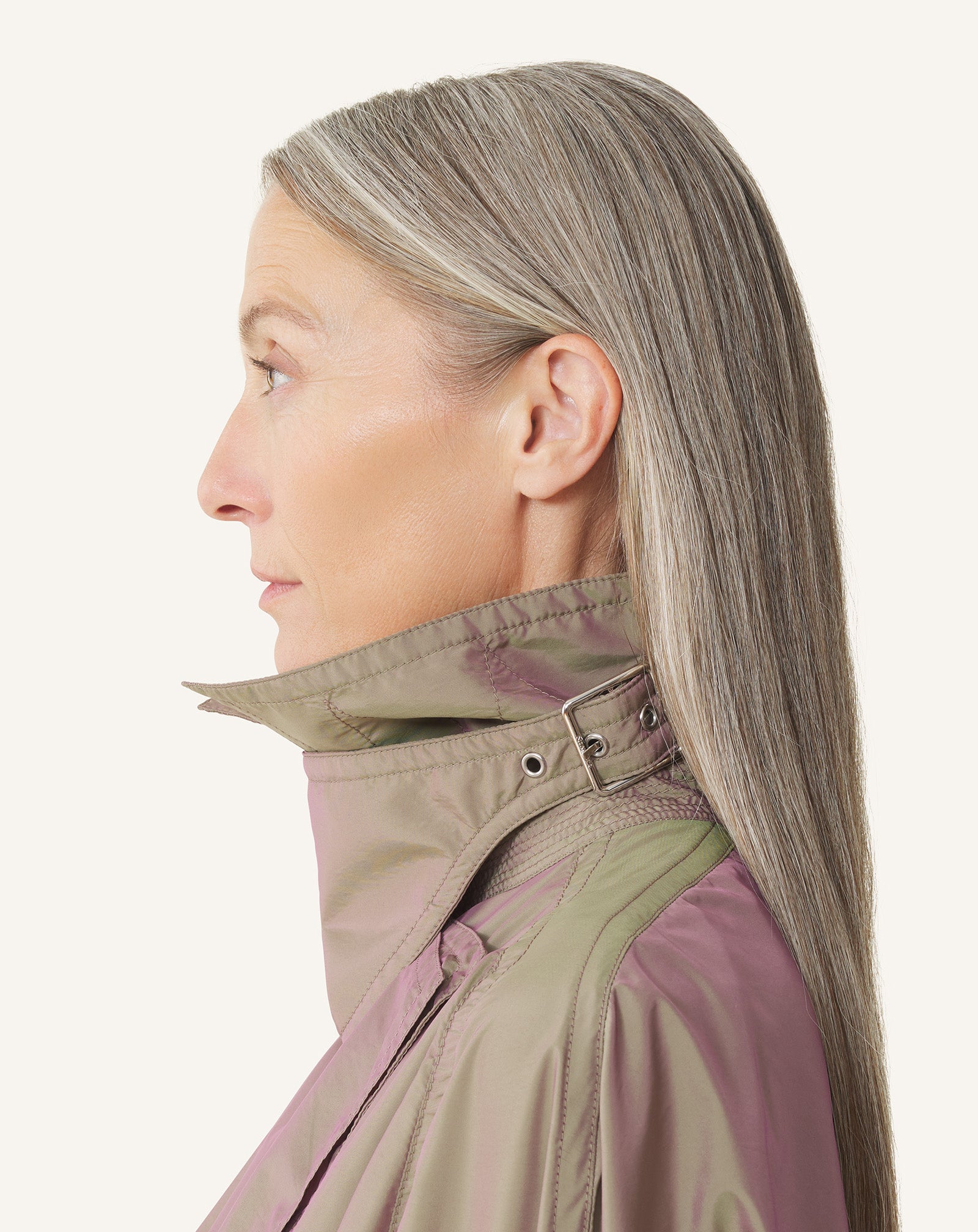 FLOWING TAFFETA TRENCH COAT