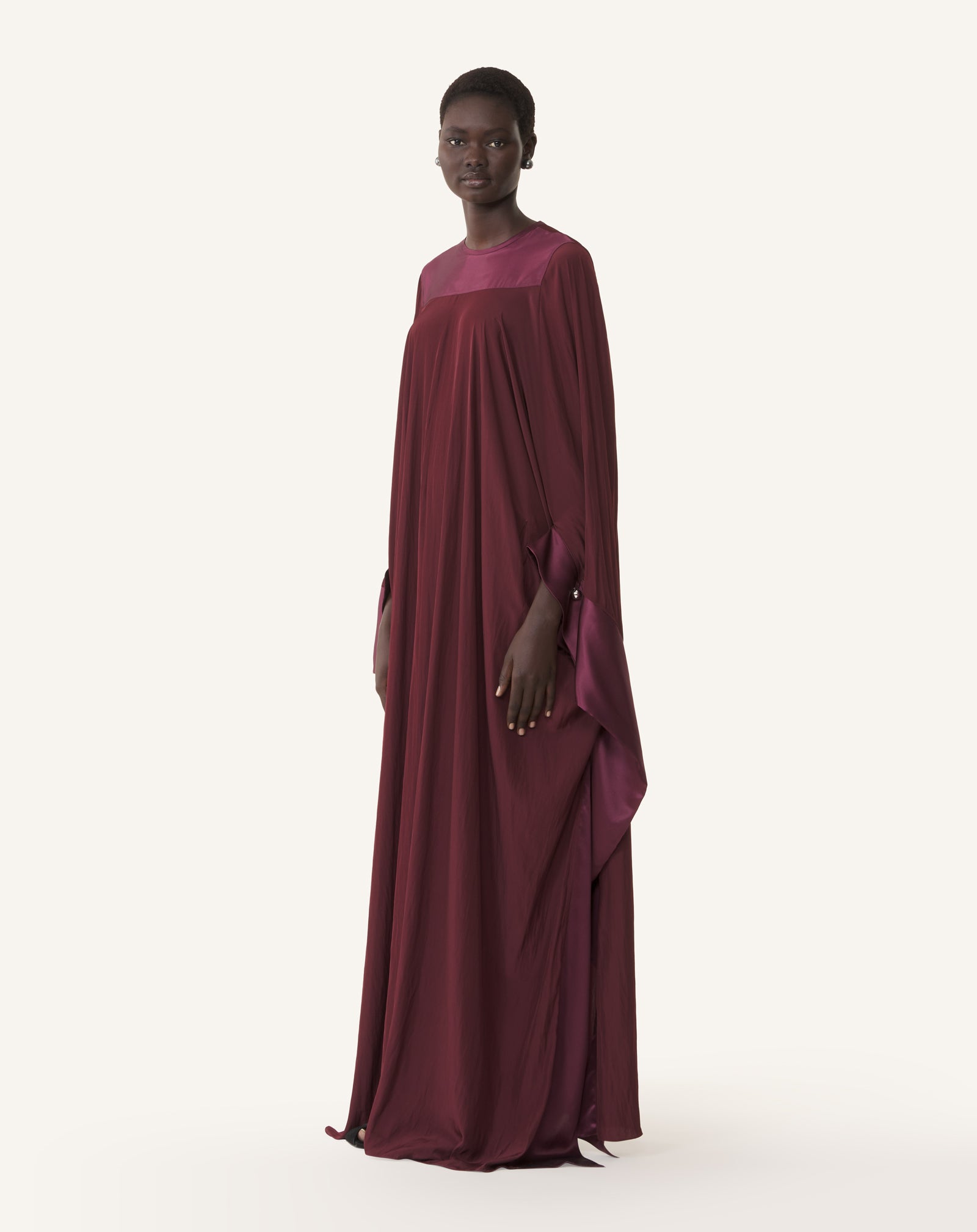 ROBE AMPLE LONGUE EN CHARMEUSE