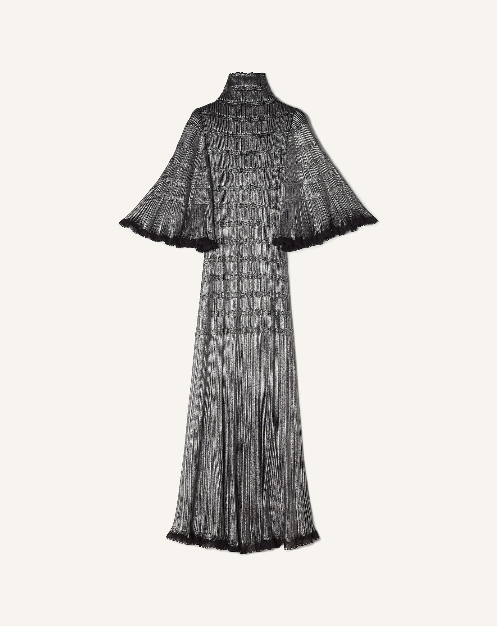 BLACK MIDI DRESS IN METALLIC VISCOSE