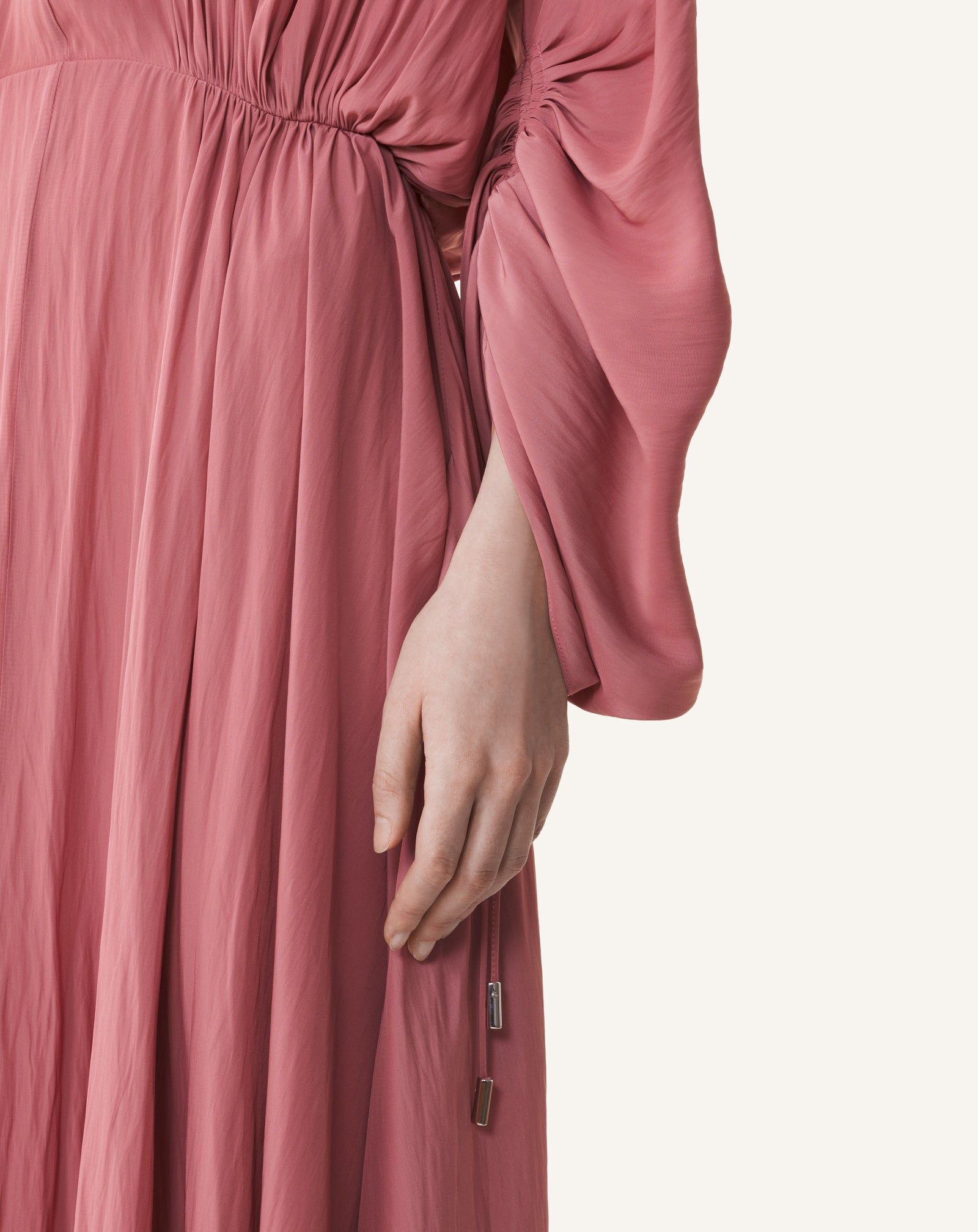 PINK FITTED CHARMEUSE DRESS