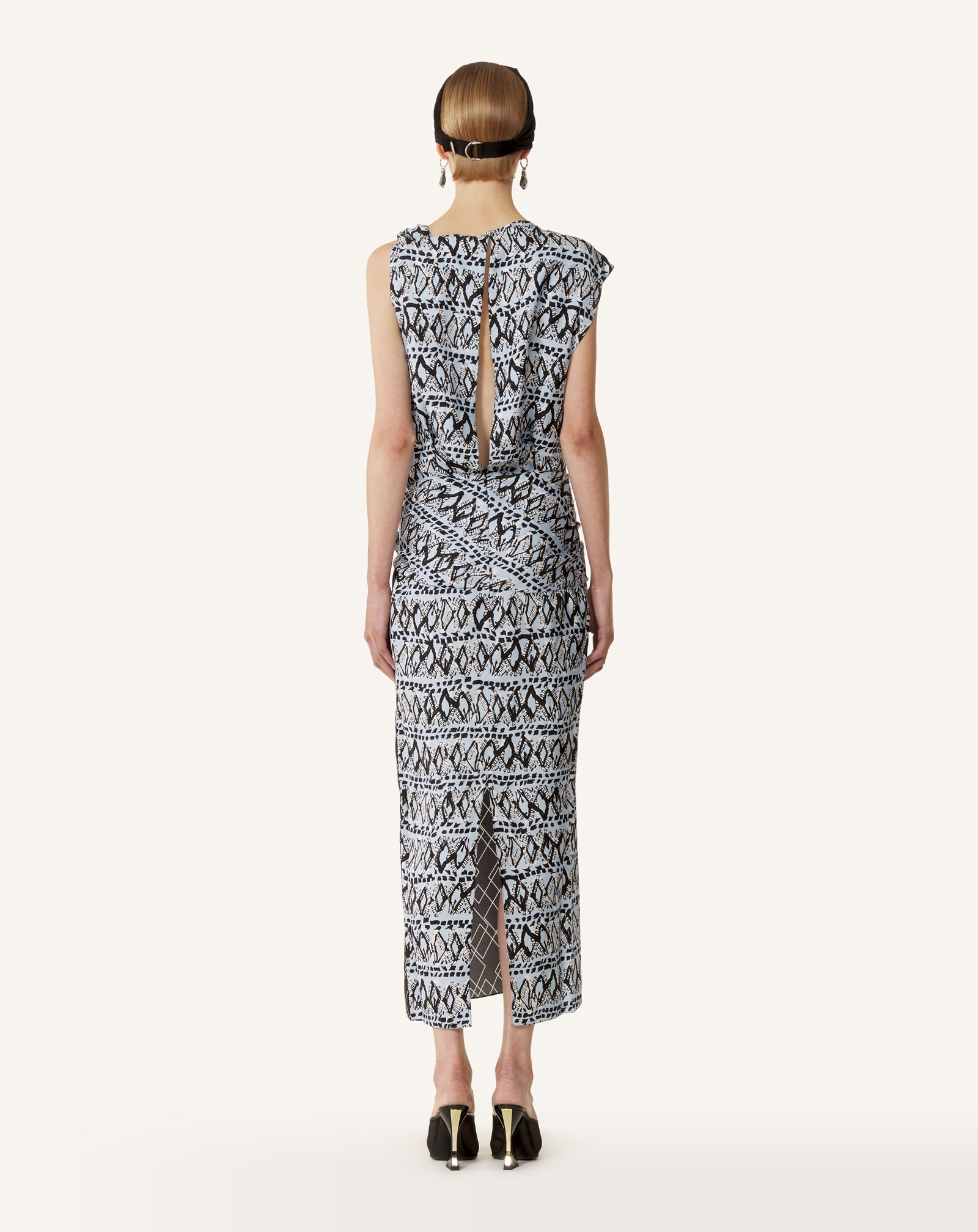 ROBE PATCHWORK EN SOIE IMPRIMÉE