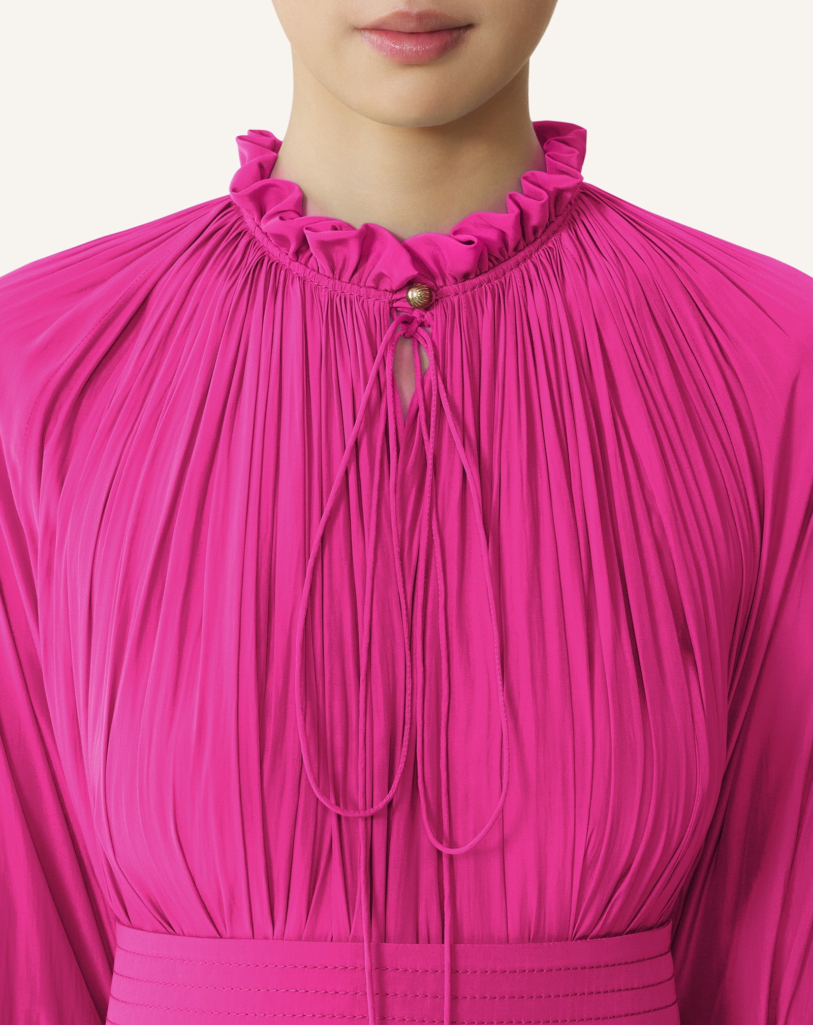 ROBE COURTE EN CHARMEUSE ROSE