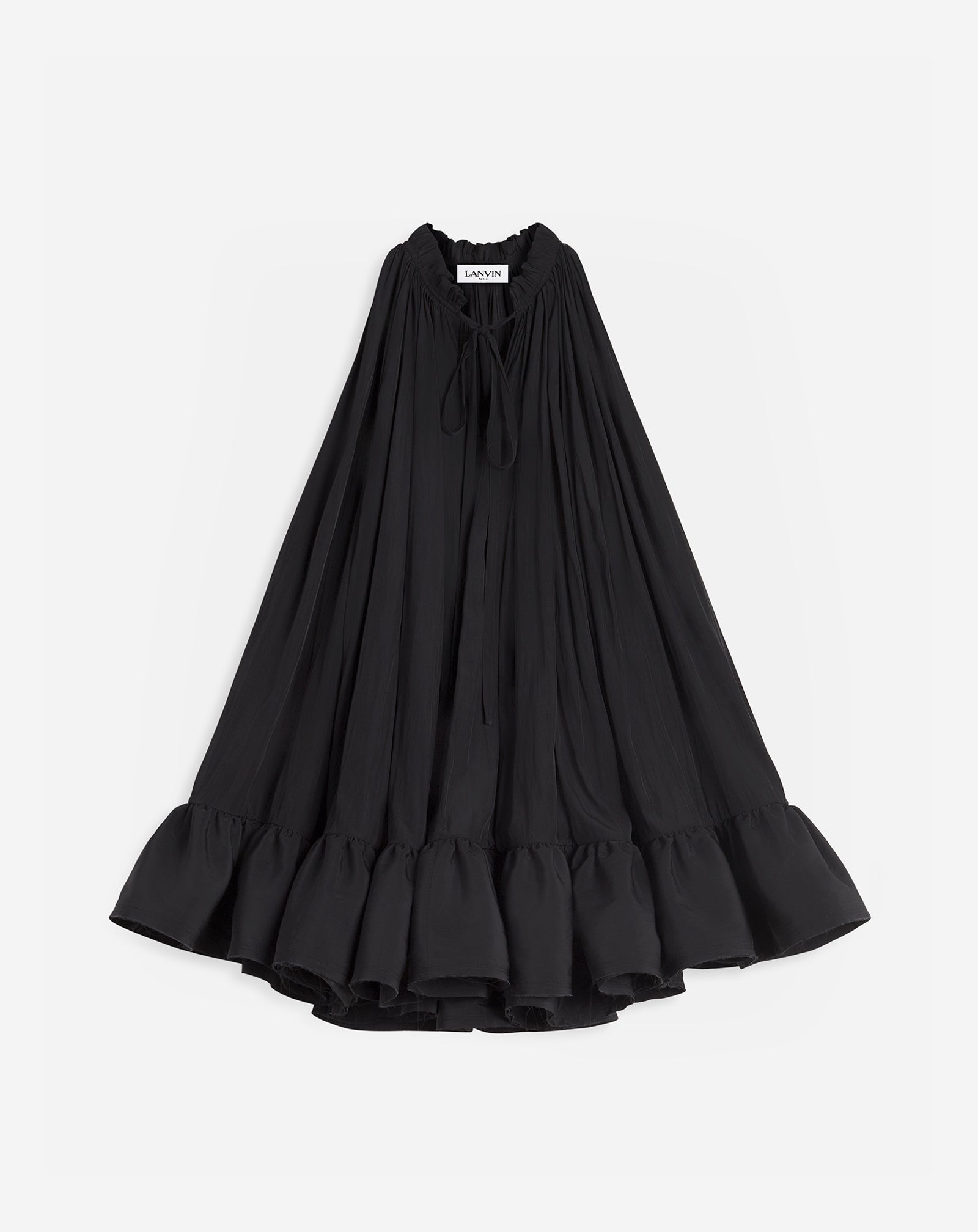 BLACK SHORT DRESS WITH RUFFLES