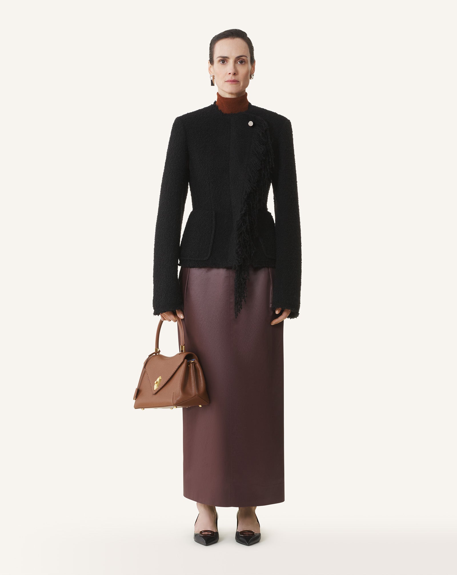 ASYMMETRICAL JACKET IN BOUCLÉ WOOL