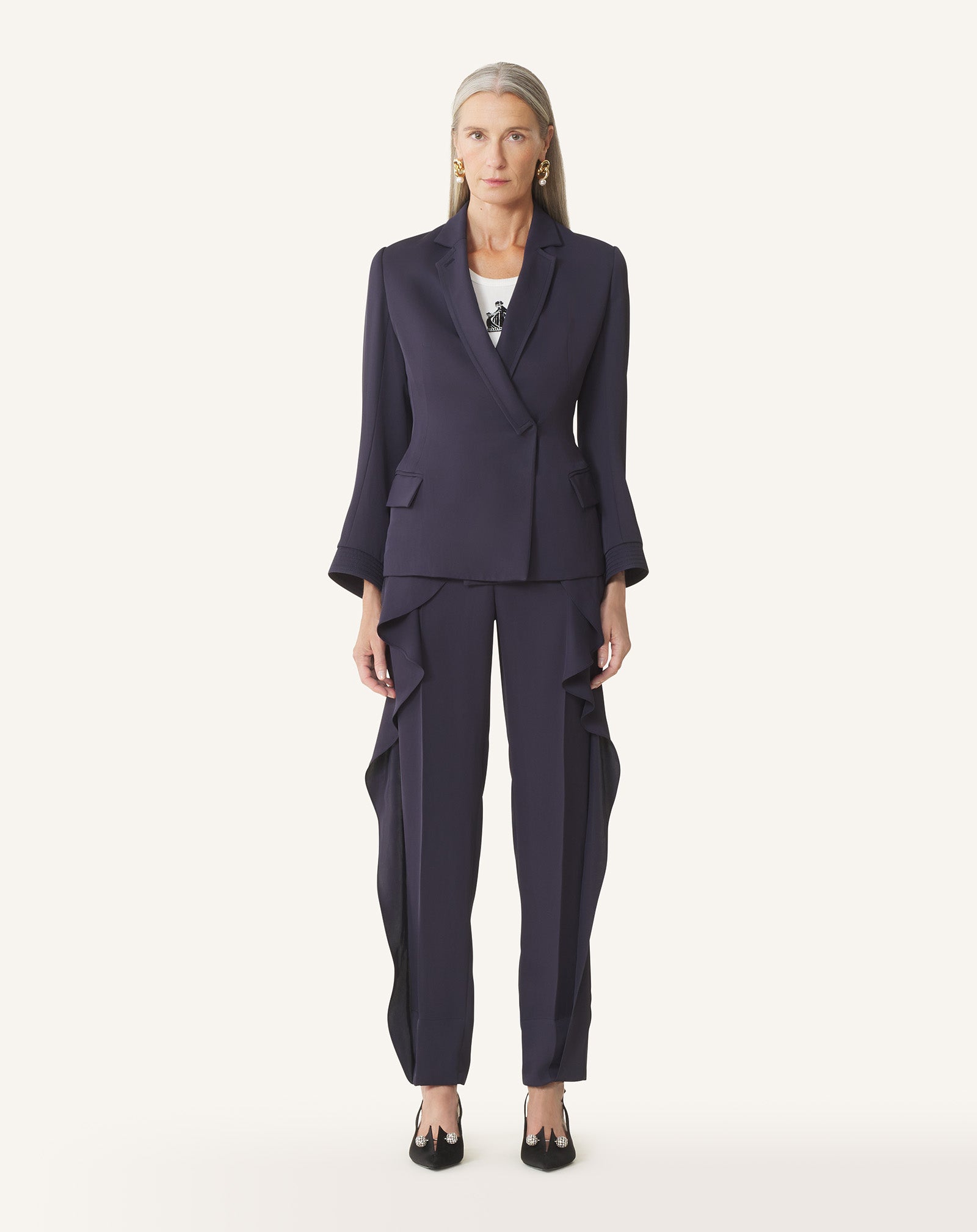 BLUE DOUBLE-BREASTED TWILL JACKET