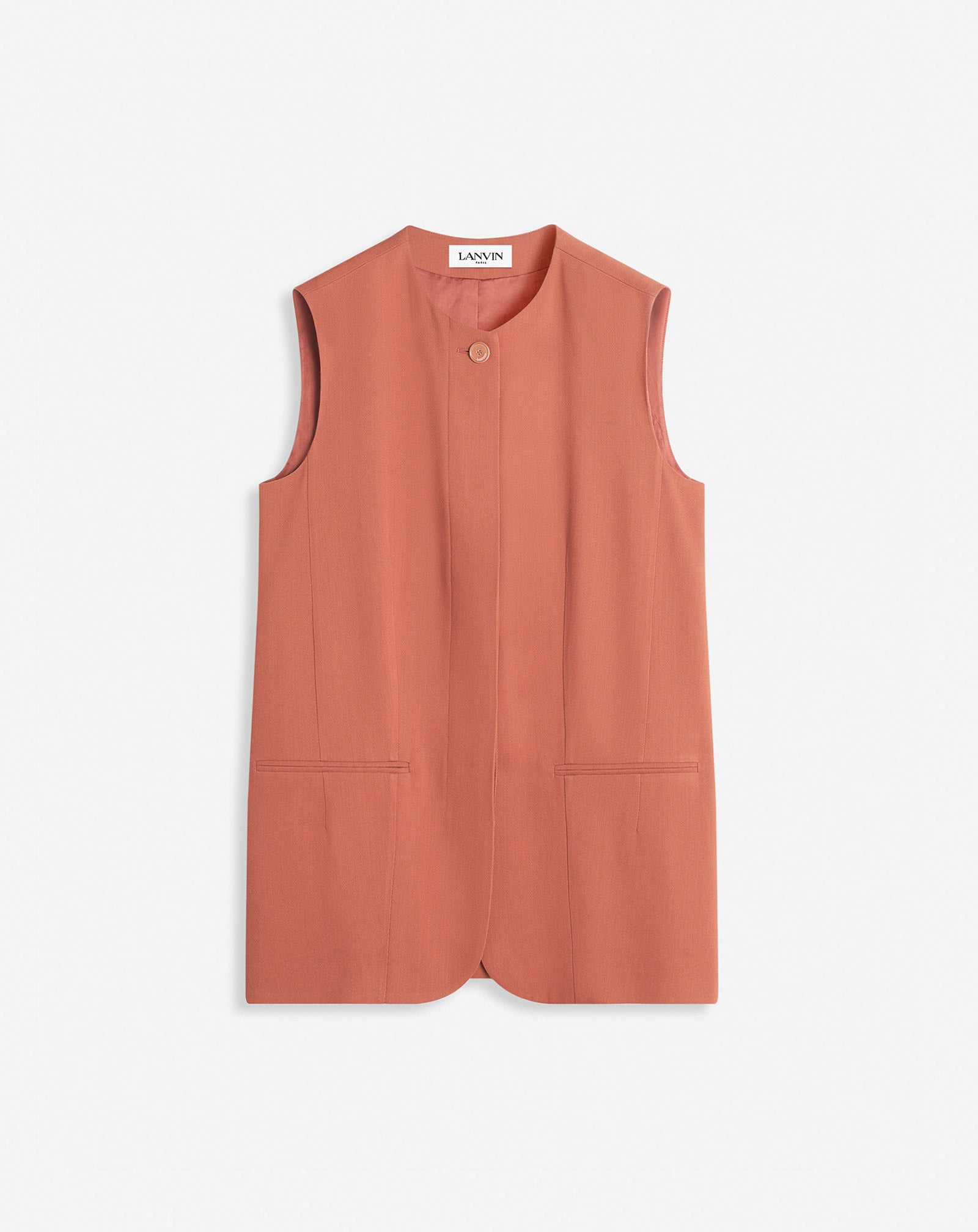 SLEEVELESS JACKET IN WOOL AND VISCOSE