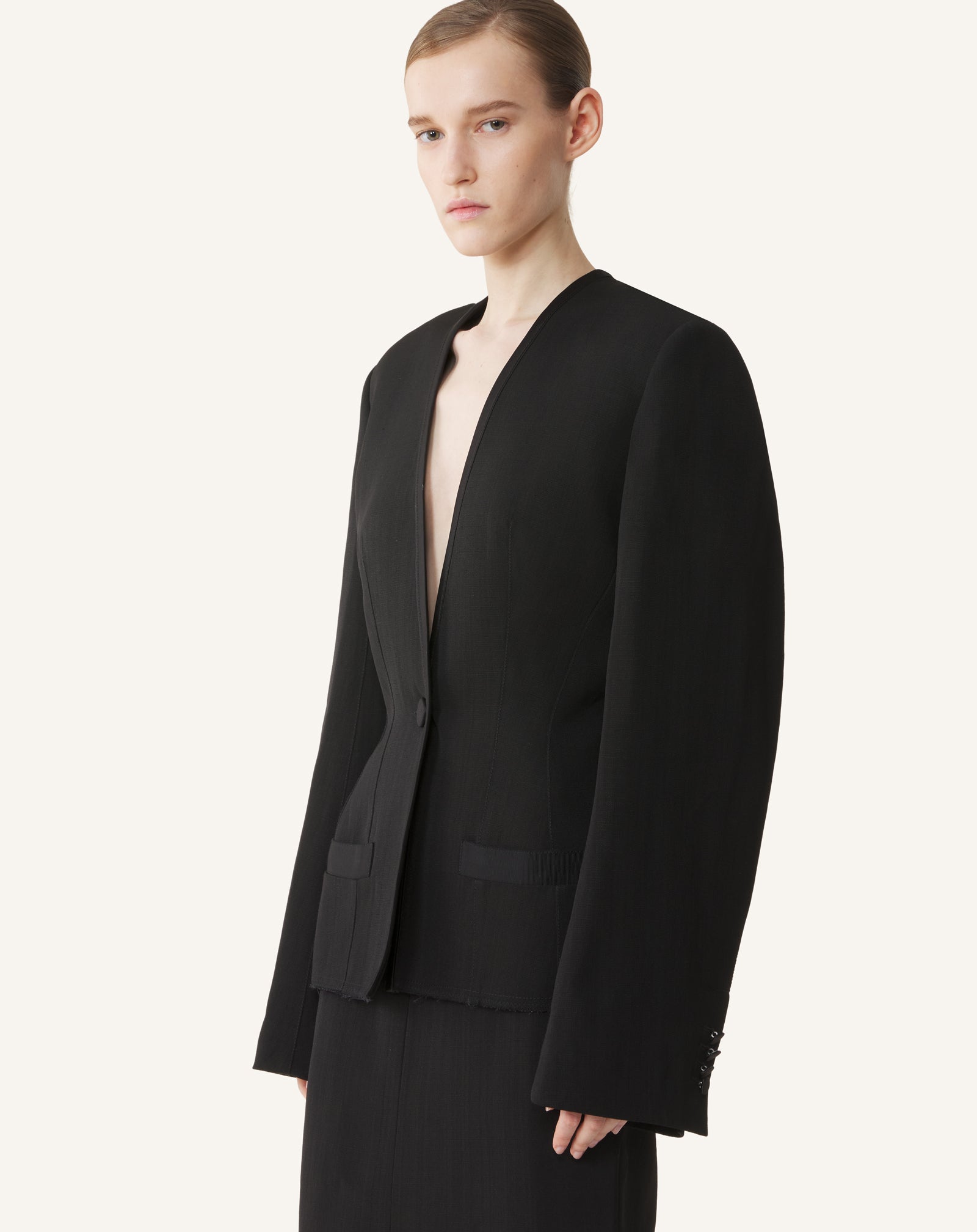 VESTE DOS NU EN SOIE ET VISCOSE