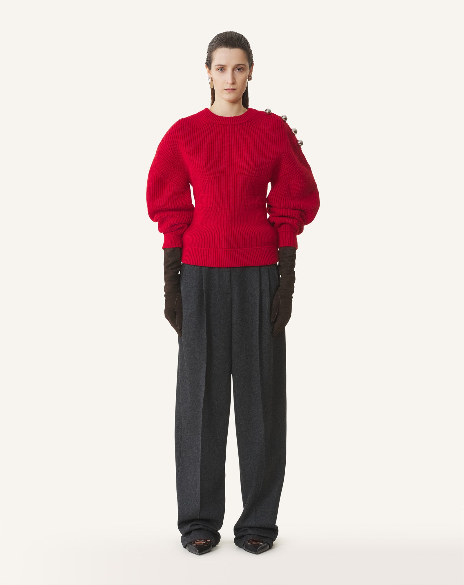 WOOL RIBBED SWEATER