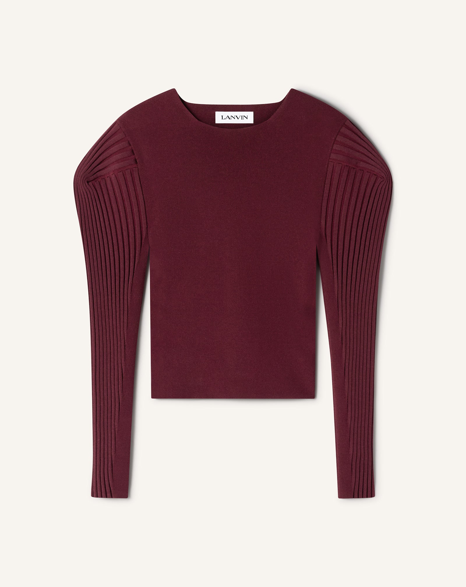 PULL À PLASTRON EN VISCOSE ROUGE