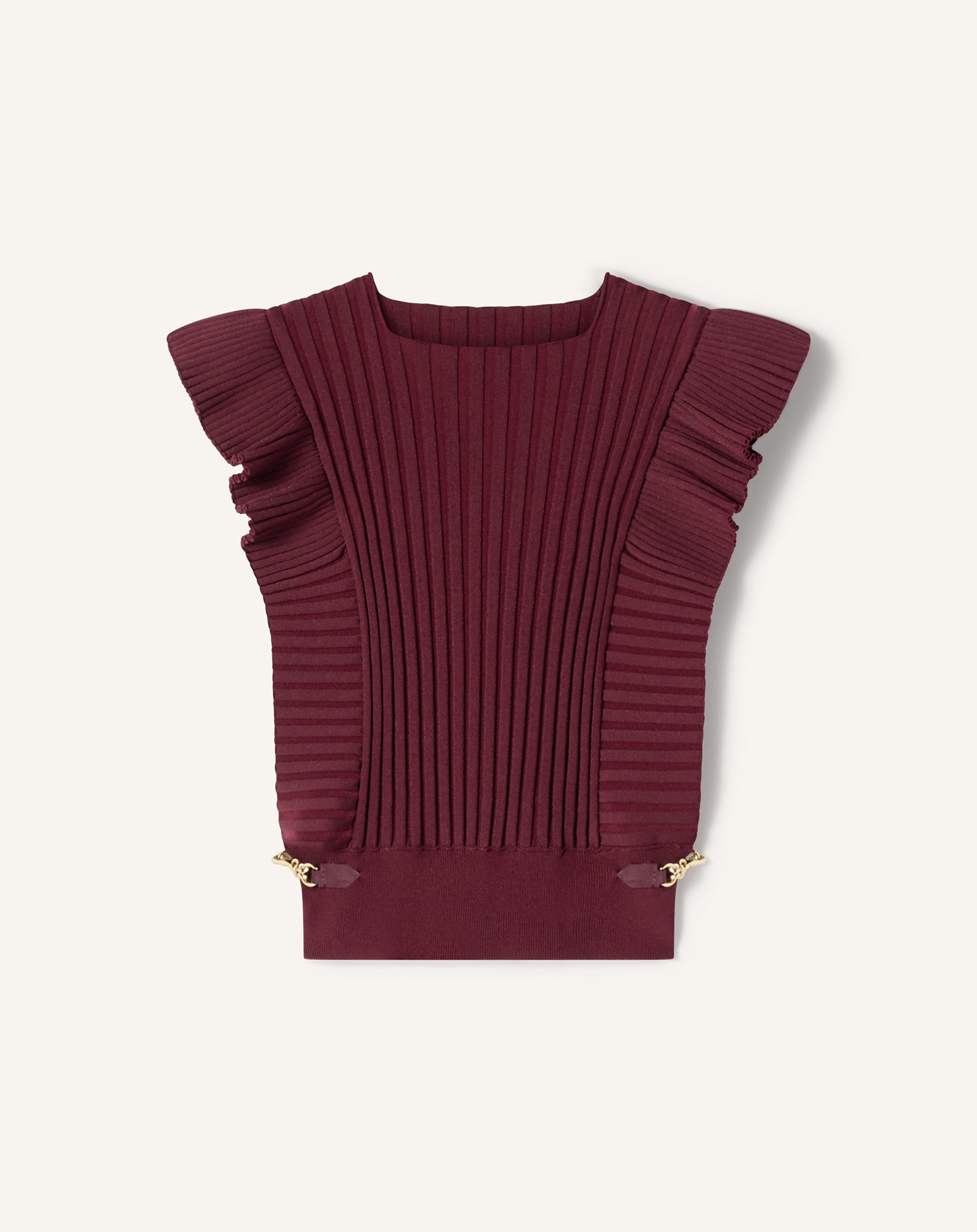 RED VISCOSE BIB SWEATER