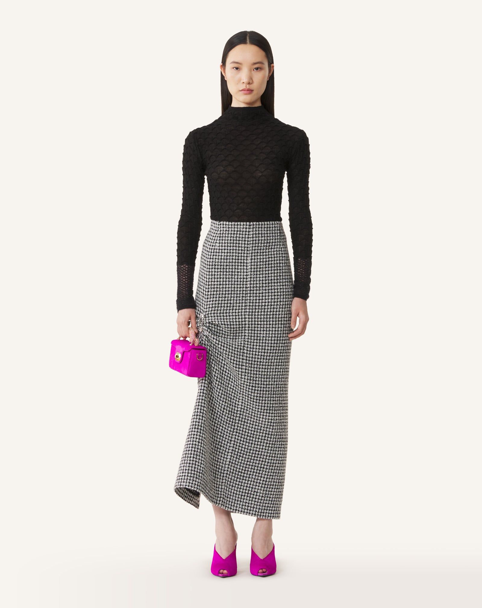 Black High-neck Top In Wool And Mohair | Lanvin