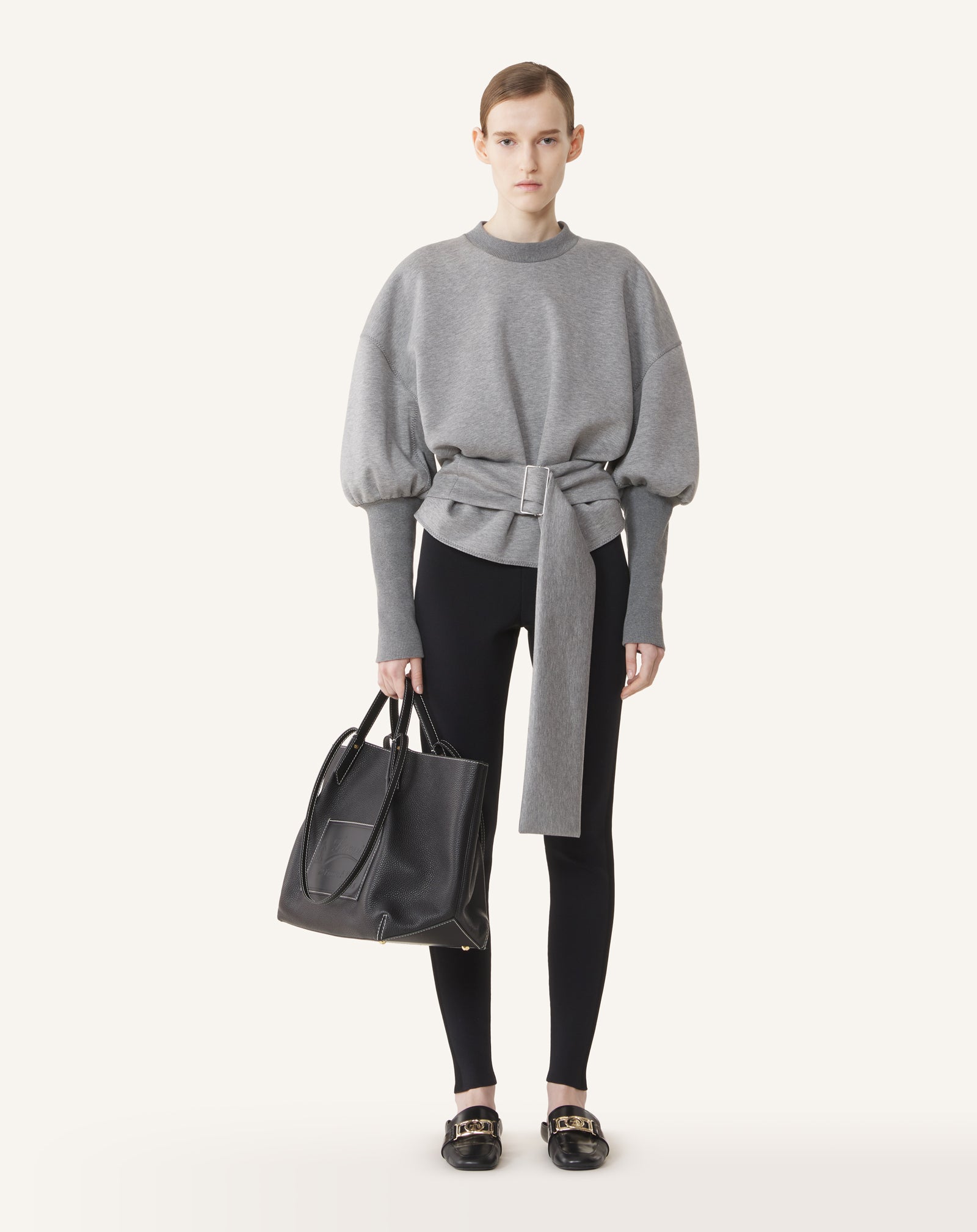 SWEATSHIRT CEINTURÉ EN JERSEY DOUBLE FACE