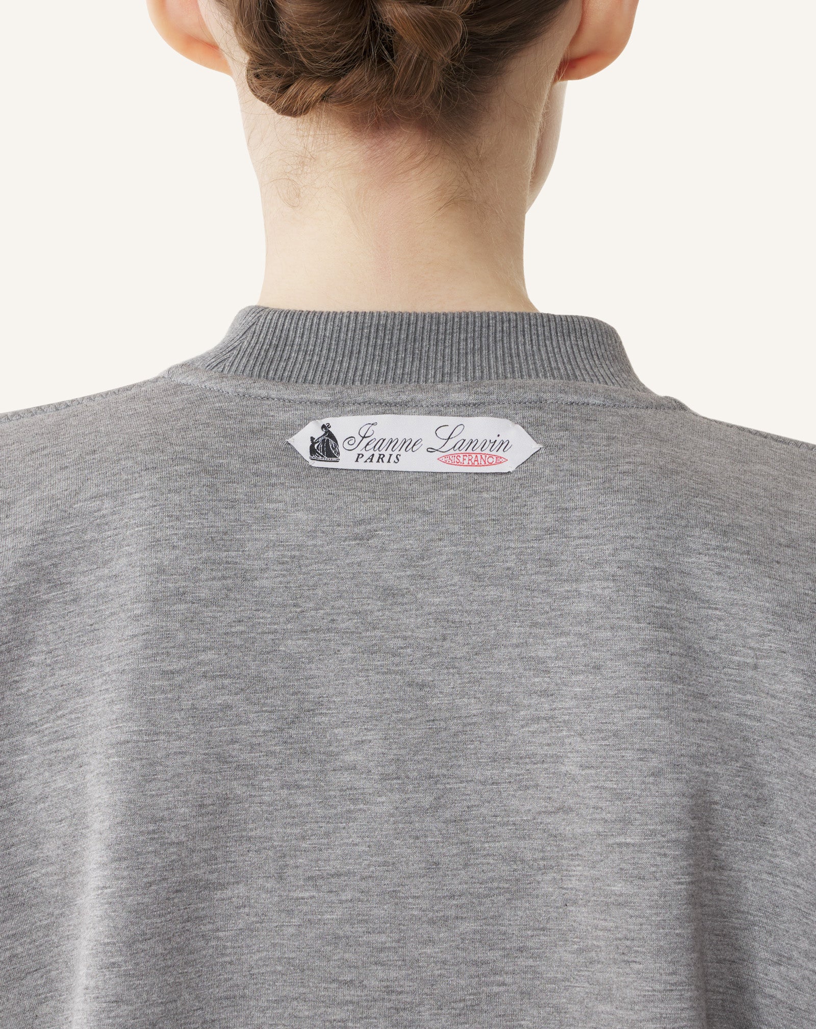 GREY BELTED SWEATSHIRT IN DOUBLE-FACED JERSEY