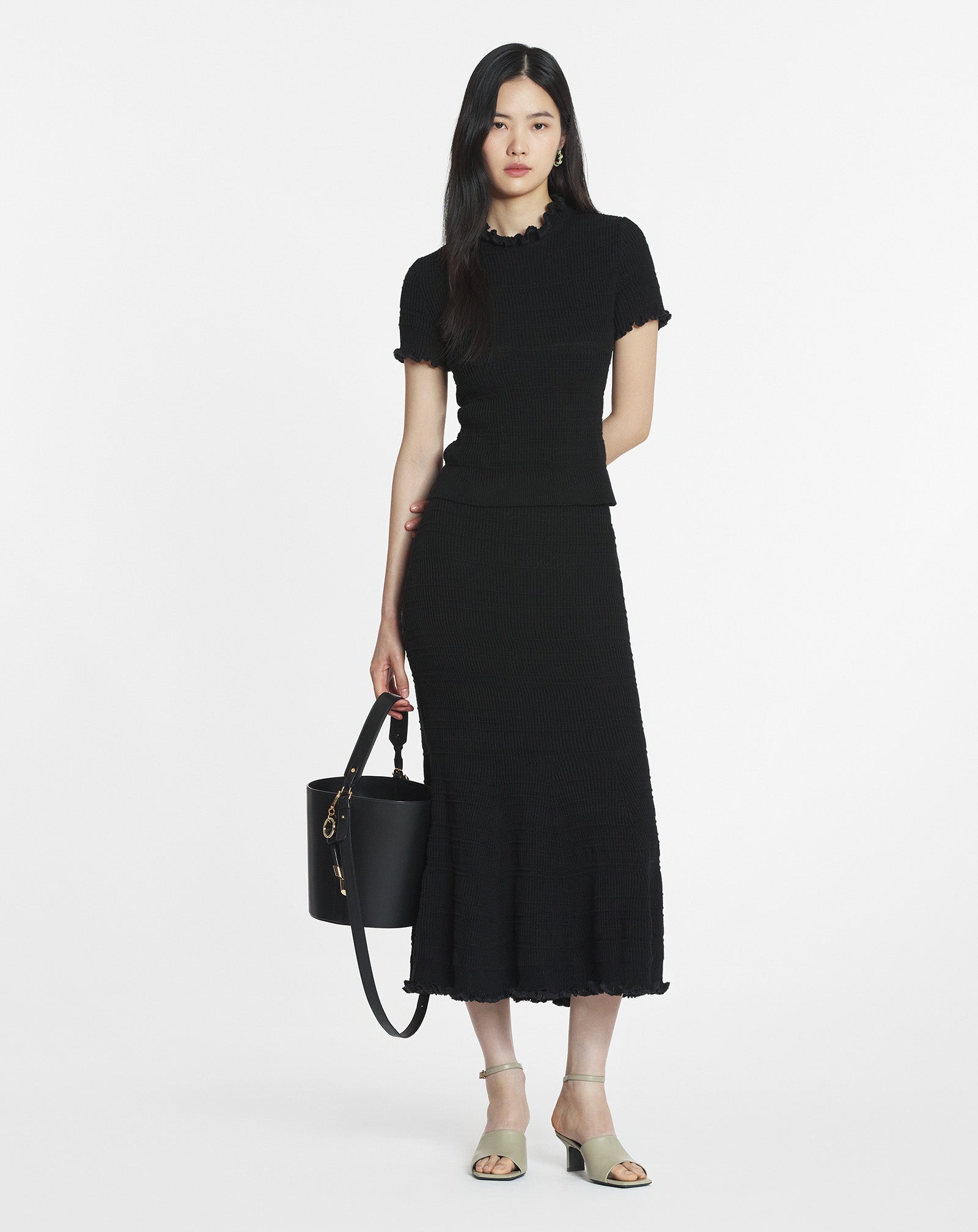COTTON MIDI SKIRT