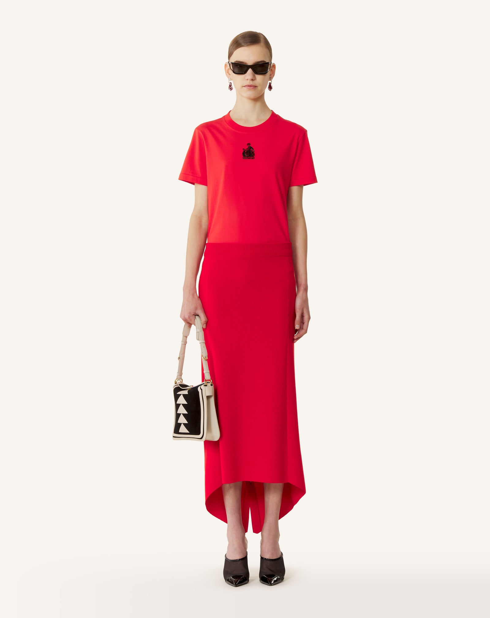 JUPE LONGUE BOUTONNÉE EN LAINE MÉRINOS