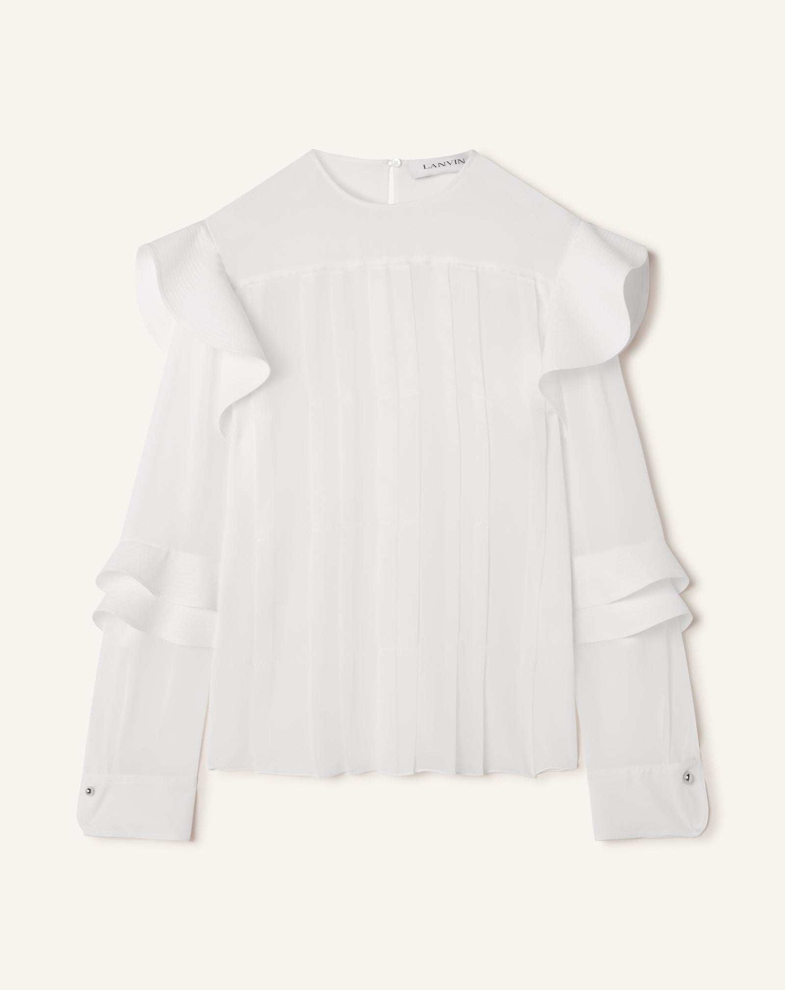 BLOUSE À VOLANTS EN GEORGETTE DE SOIE