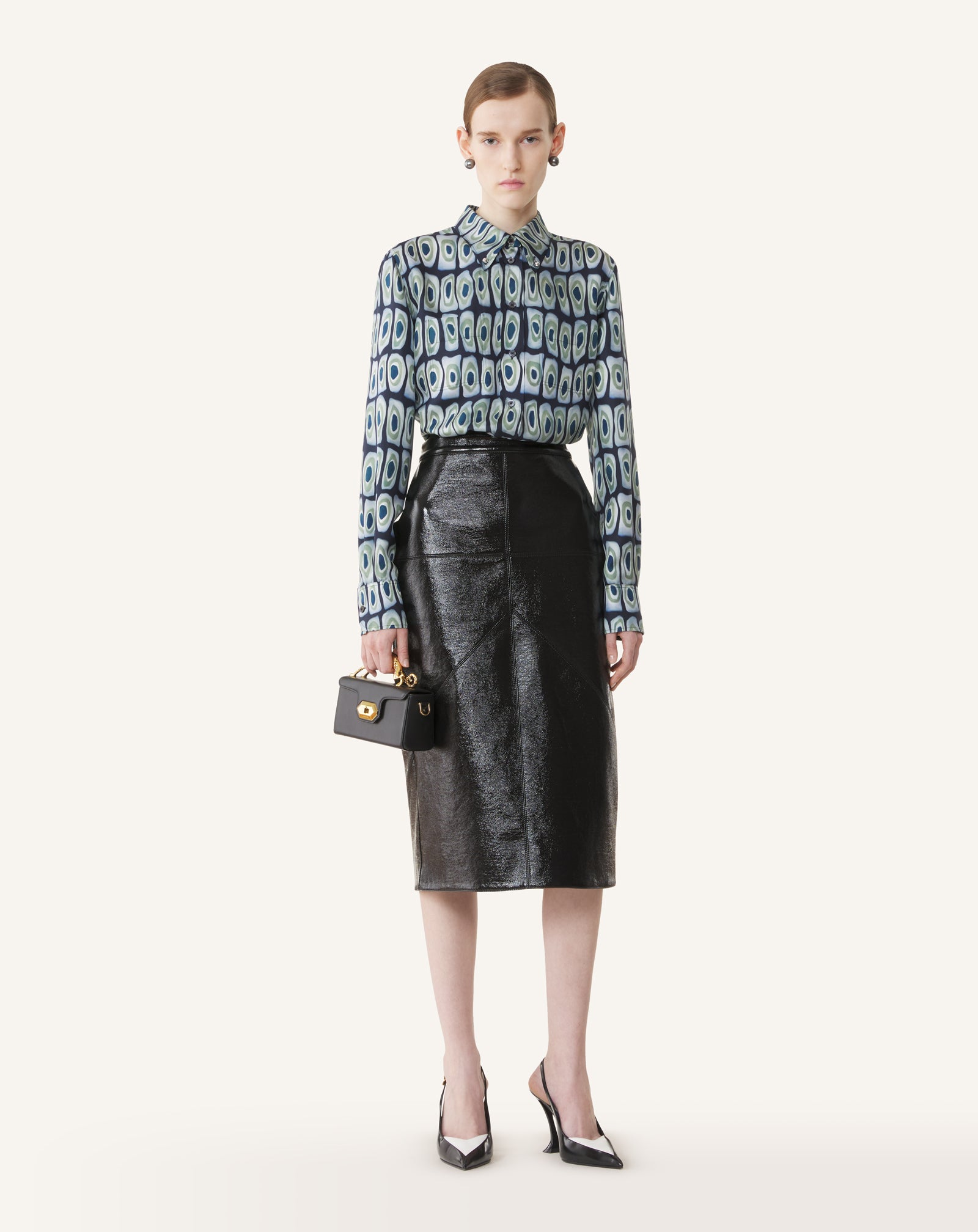 GREEN CLASSIC PRINTED SHIRT IN SILK