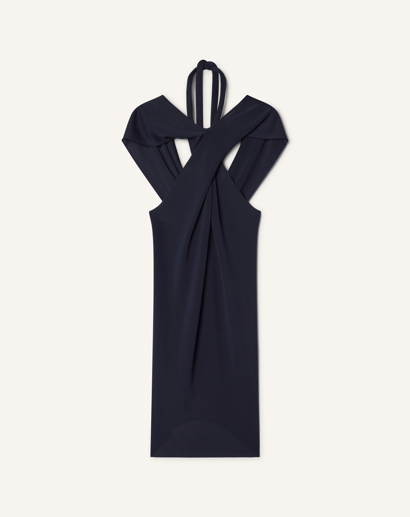 BLUE TIE-NECK TOP IN VISCOSE