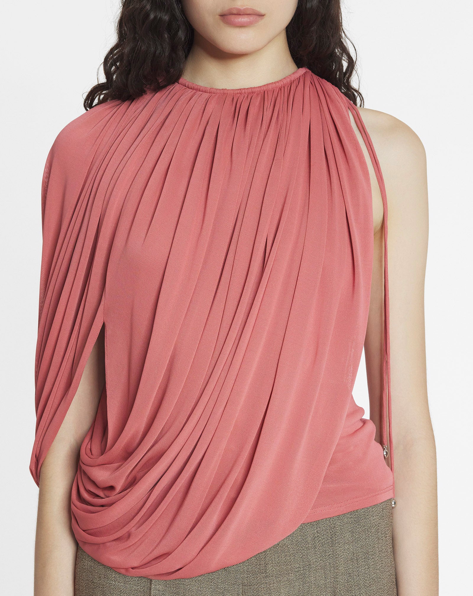 DRAPED JERSEY TOP