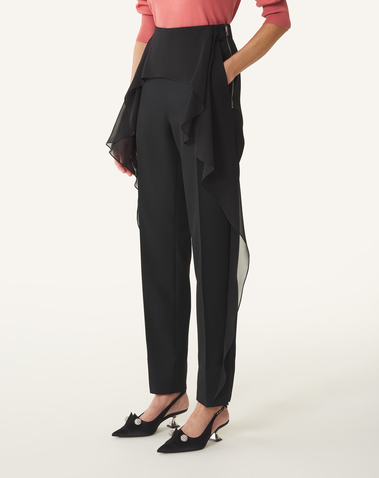 PANTALON À VOLANTS EN LAINE