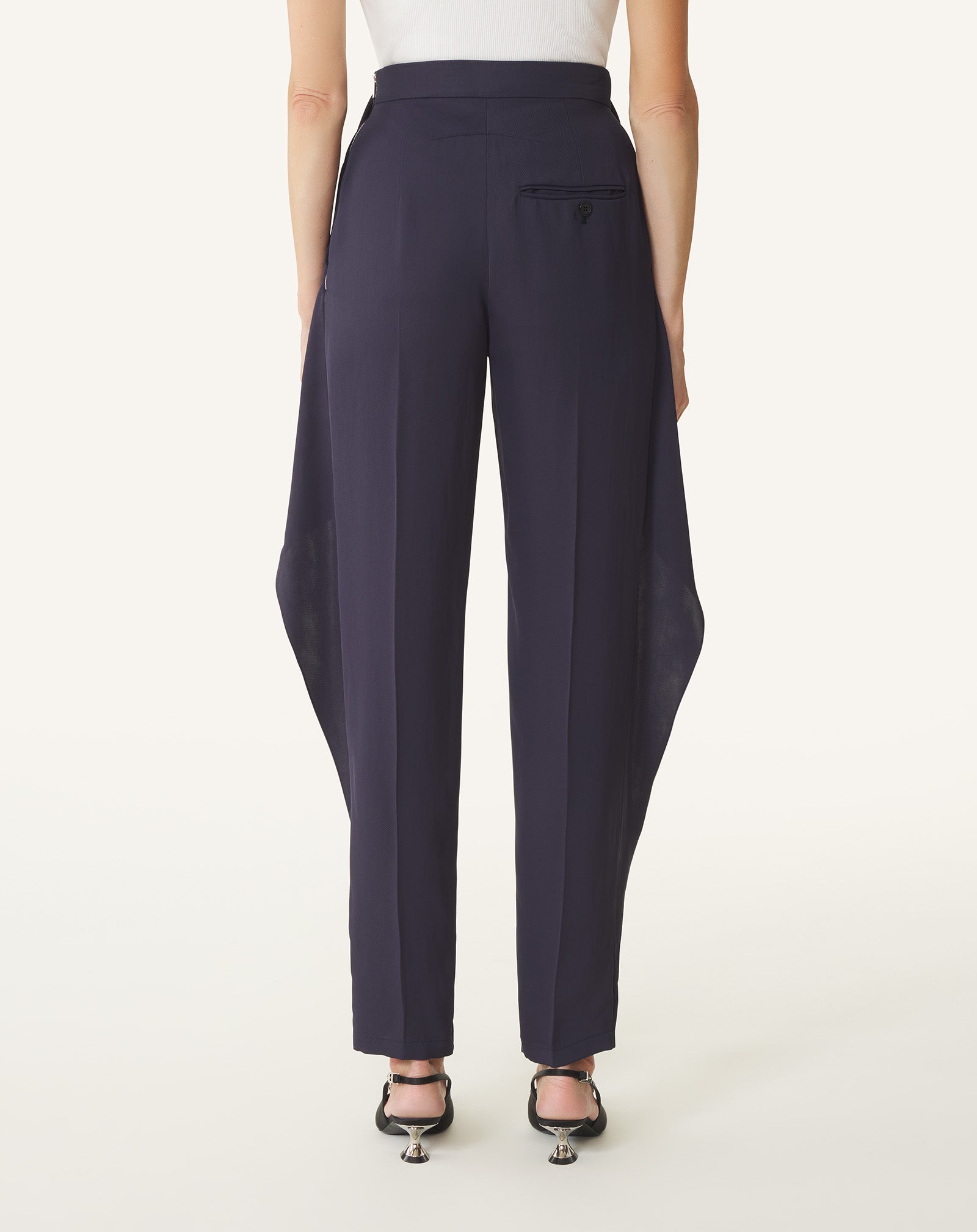 FRILLED TWILL PANTS