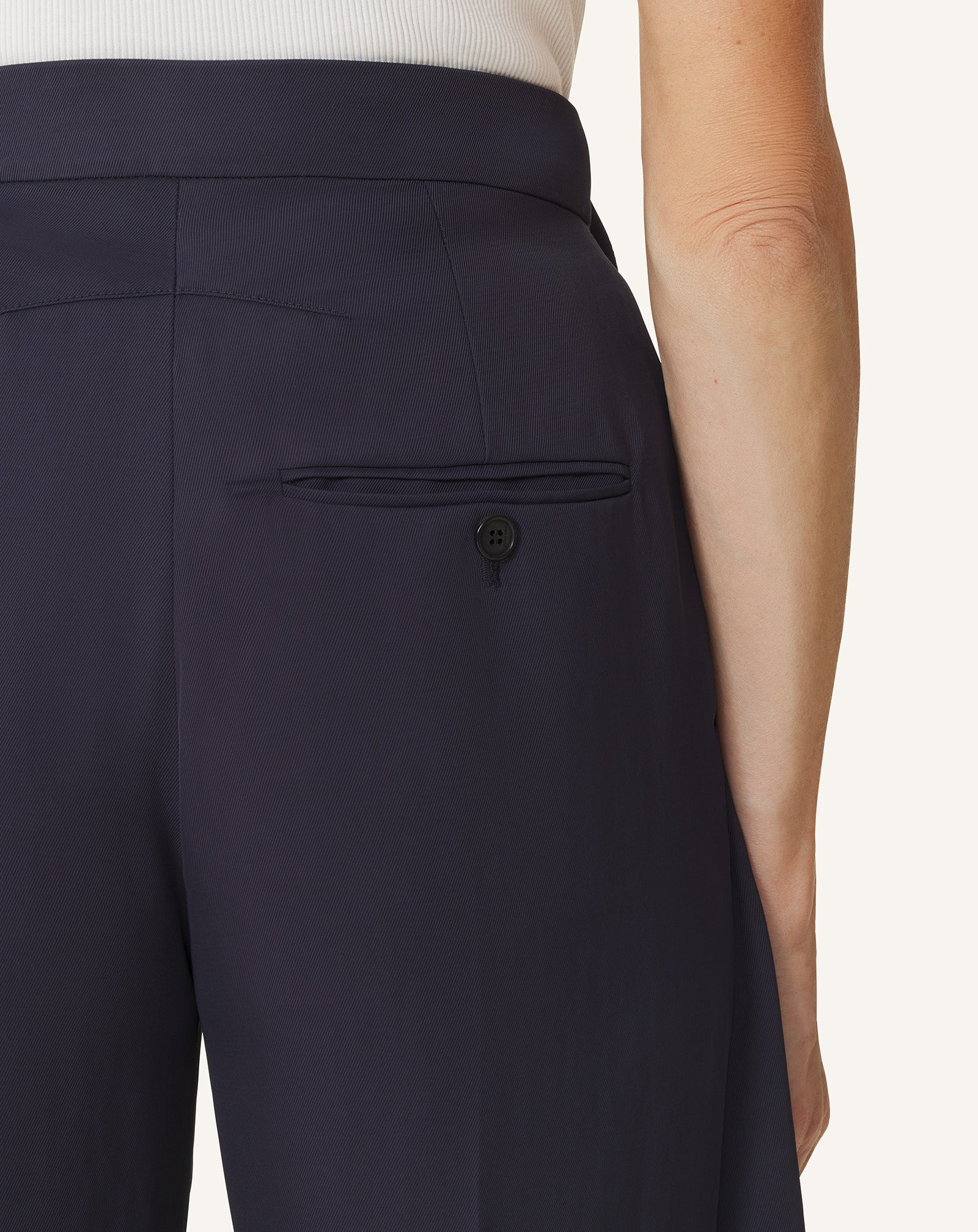 FRILLED TWILL PANTS