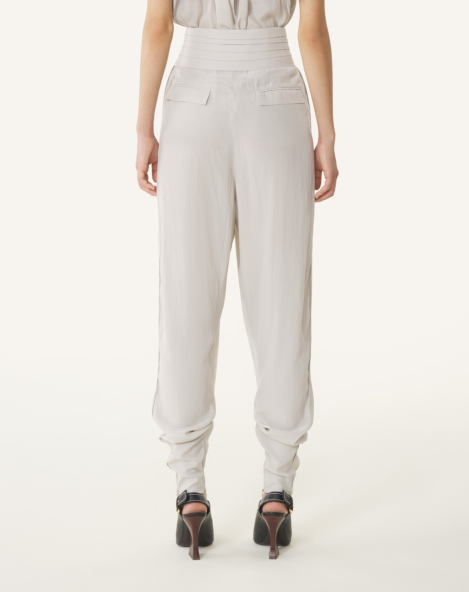 DRAPED CHARMEUSE PANTS