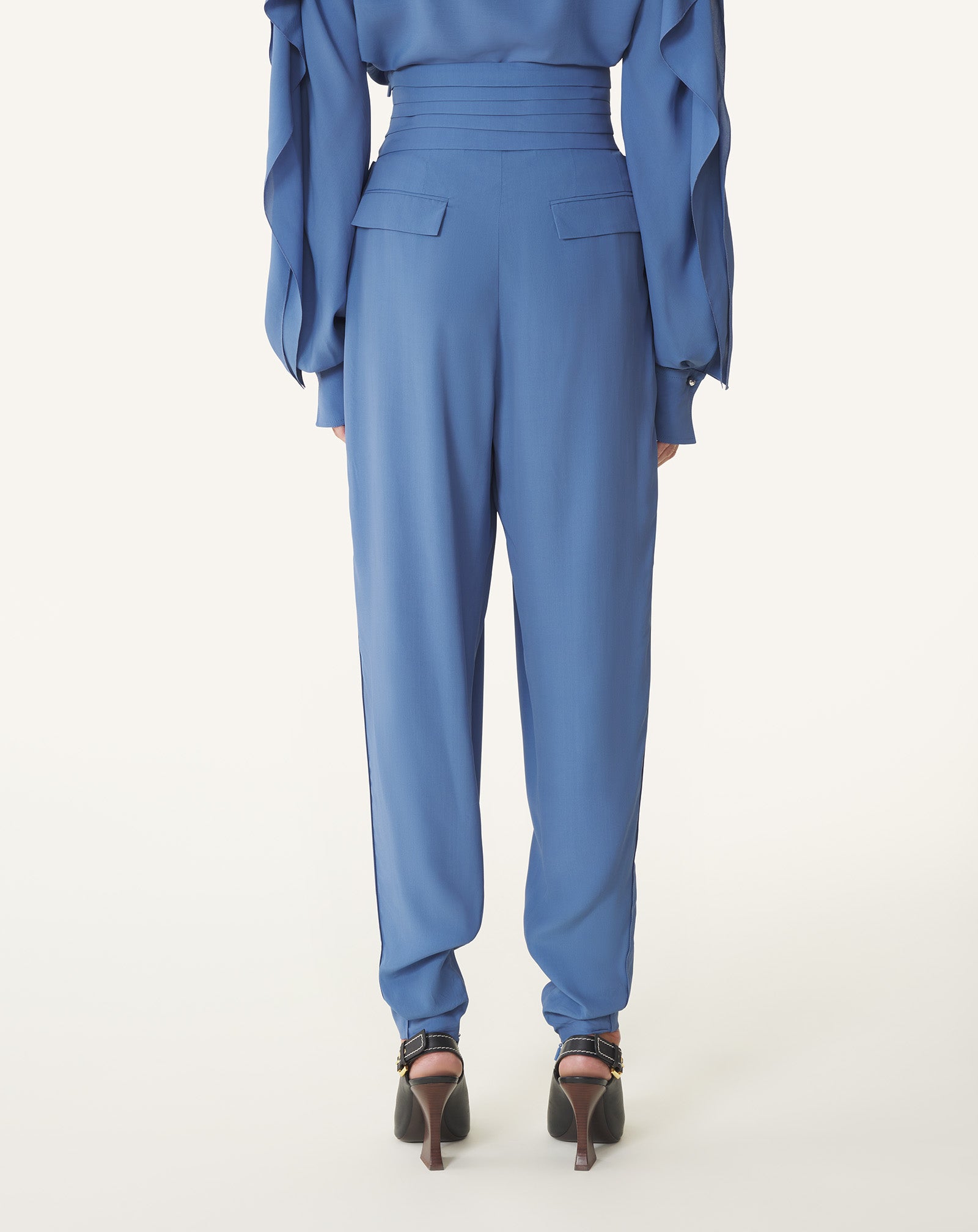 DRAPED PANTS IN CREPE DE CHINE