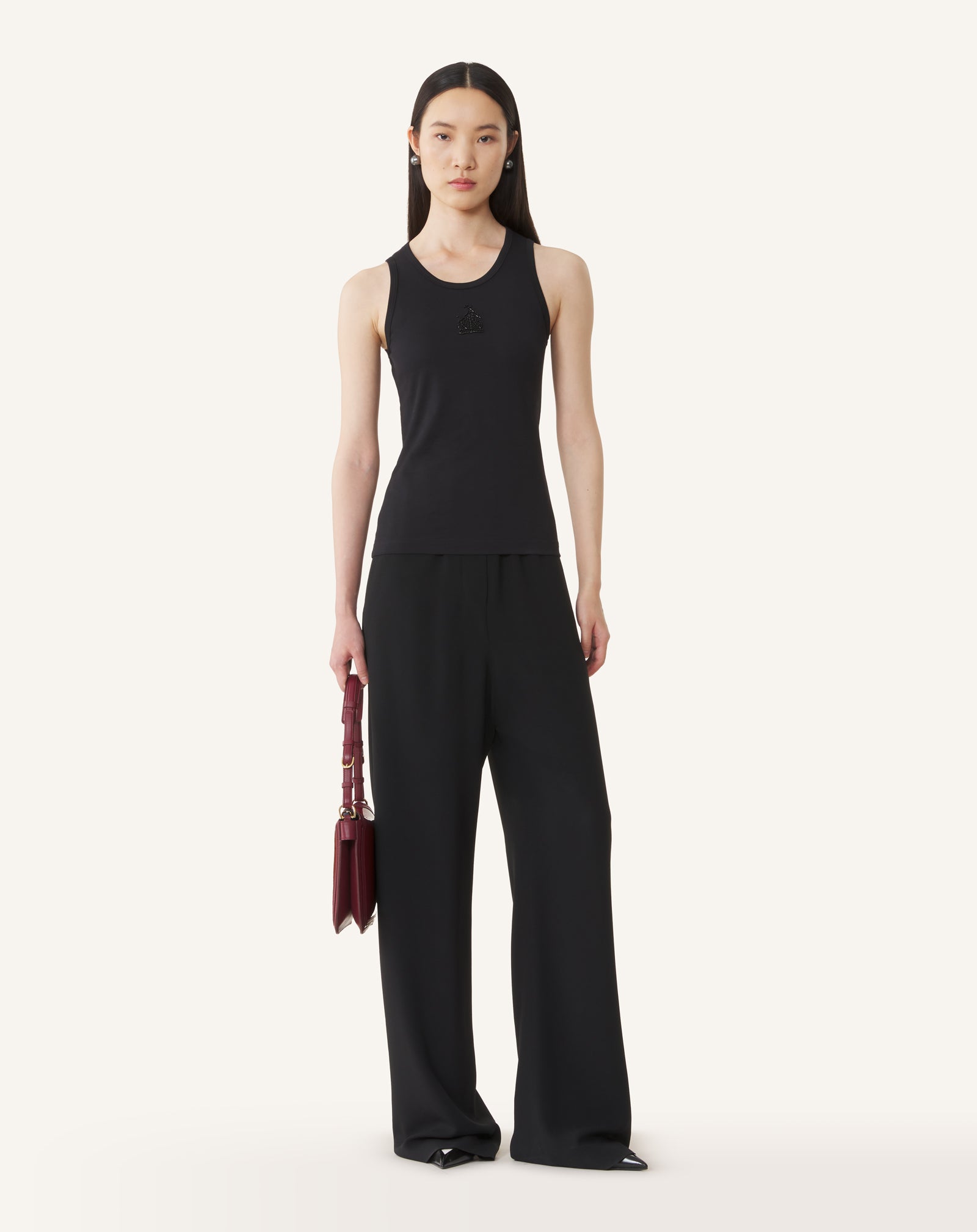 PANTALON LARGE EN SABLÉ