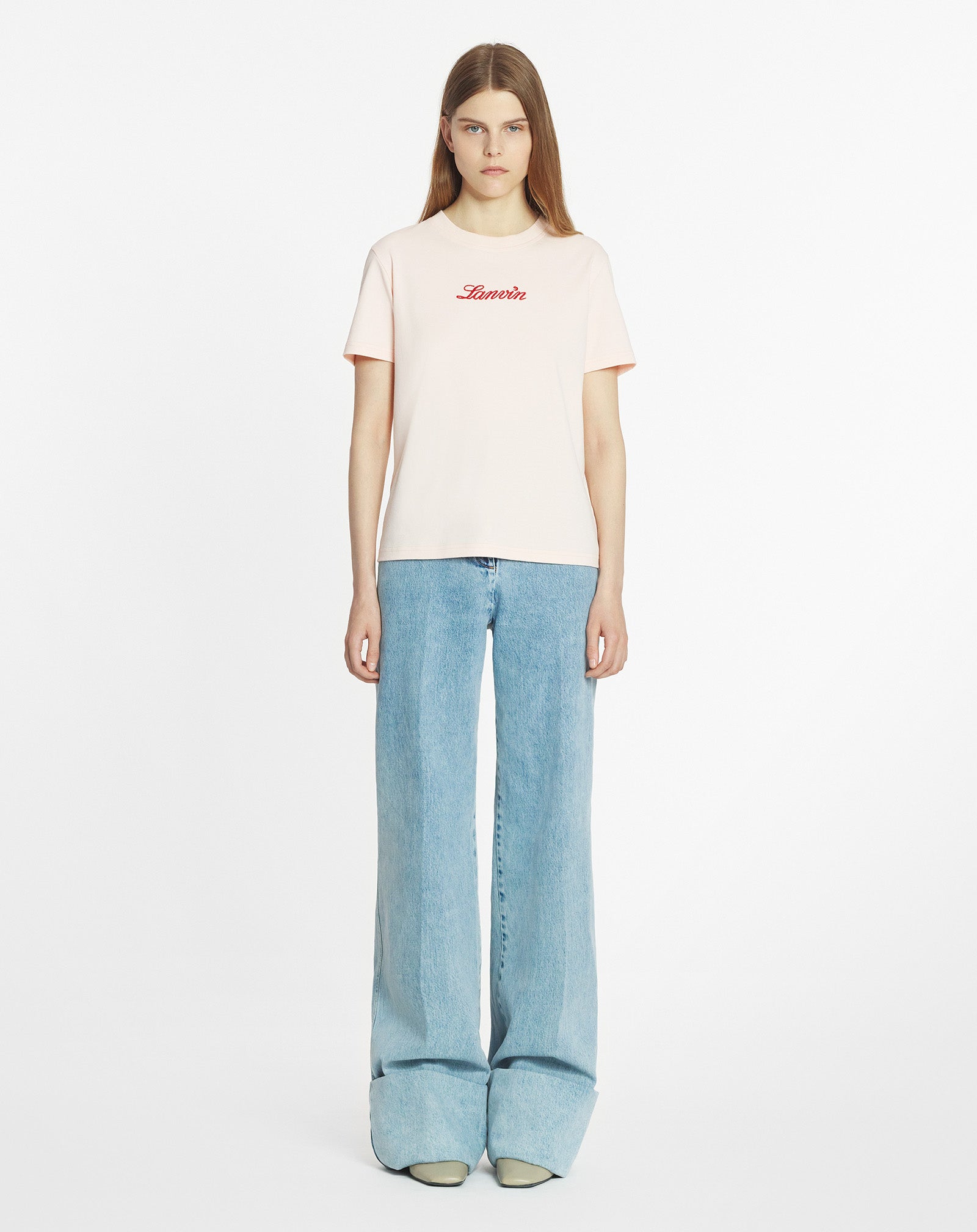 Tシャツ・カットソー LANVIN SS24 T-SHIRT WITH LOGO (RW-TS0030_J134-E24270) Lanvin Embroidered T-shirt | Lanvin