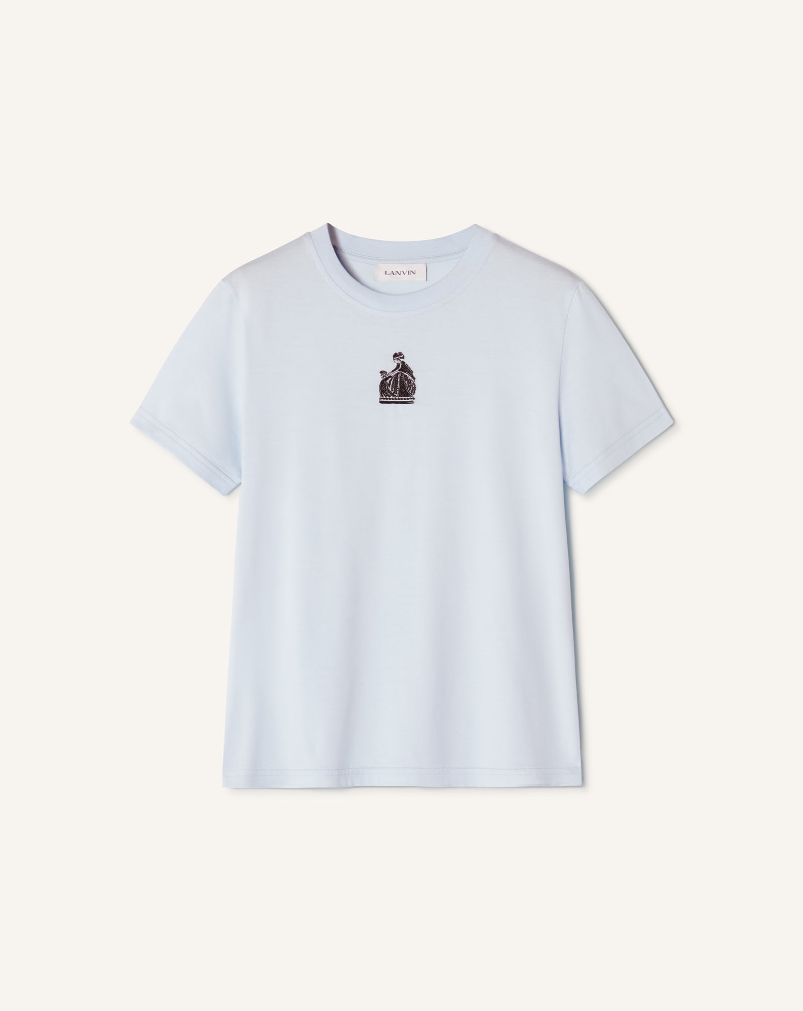 BLUE MOTHER AND DAUGHTER EMBROIDERED COTTON JERSEY T-SHIRT