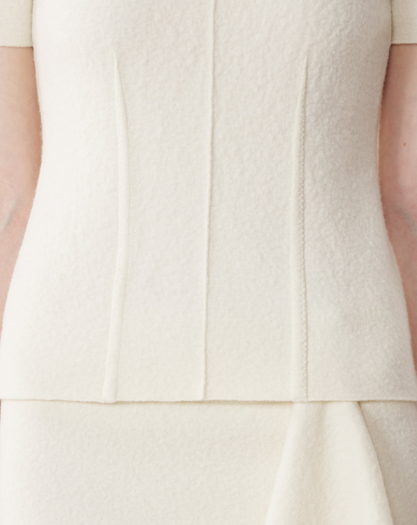 WHITE COTTON MESH T-SHIRT