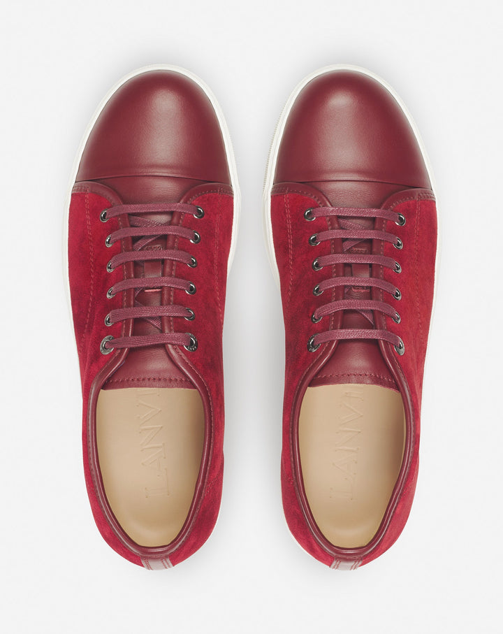 DBB1 LEATHER AND SUEDE SNEAKERS, BURGUNDY