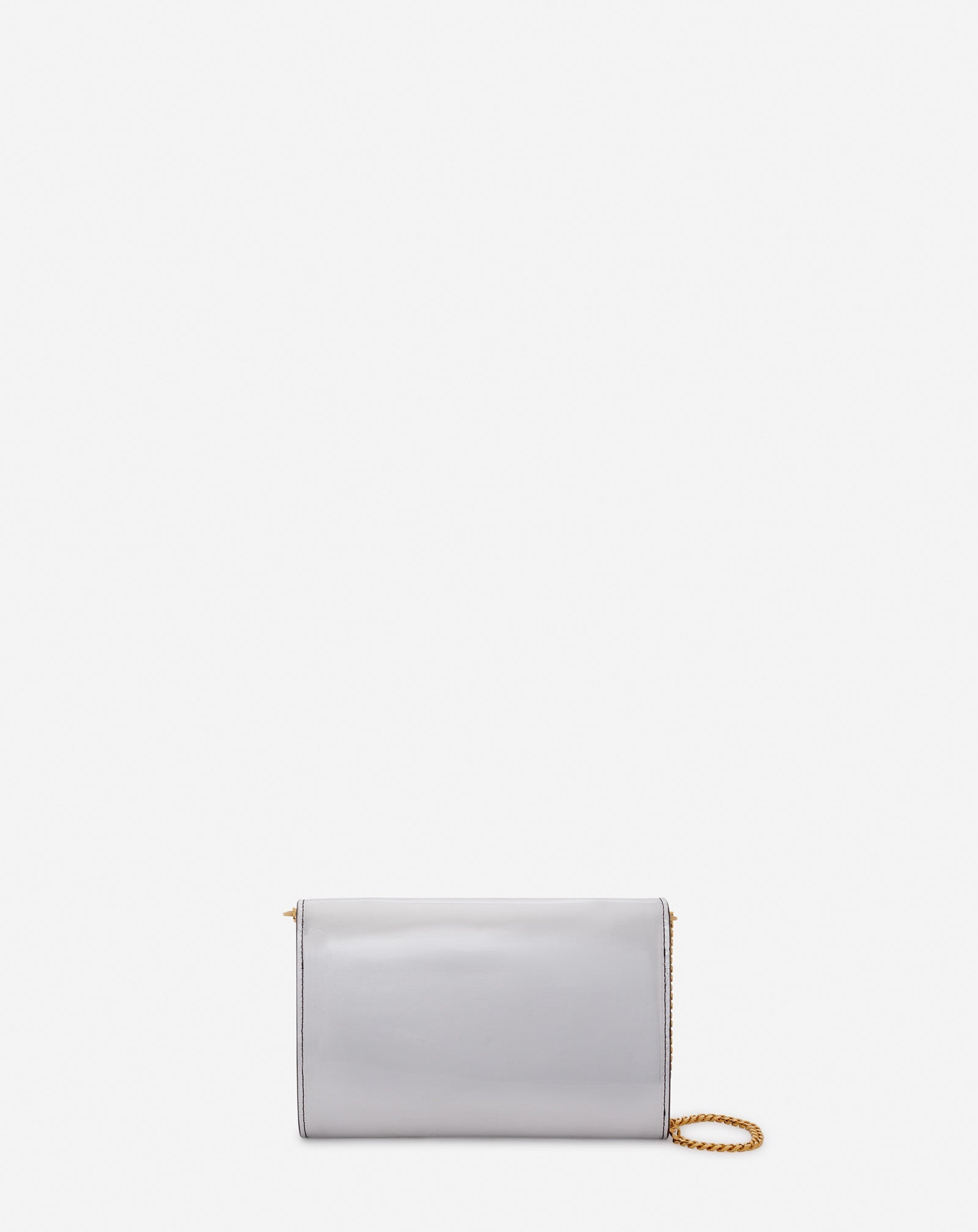  CONCERTO WALLET ON CHAIN BAG IN METALLIC LEATHER, SILVER