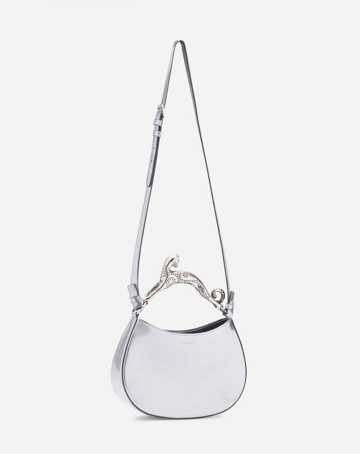 SMALL METALLIC LEATHER HOBO CAT BAG