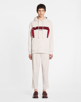 OVERSIZED EMBROIDERED LANVIN CURB LACE HOODIE