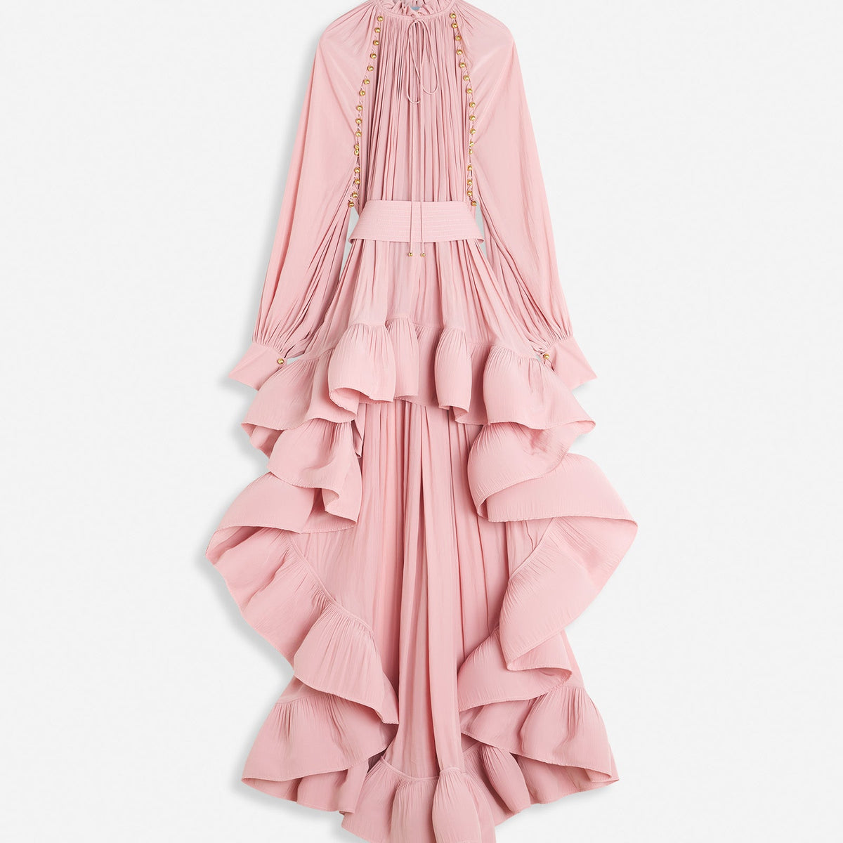 Pink Asymmetrical Charmeuse Dress