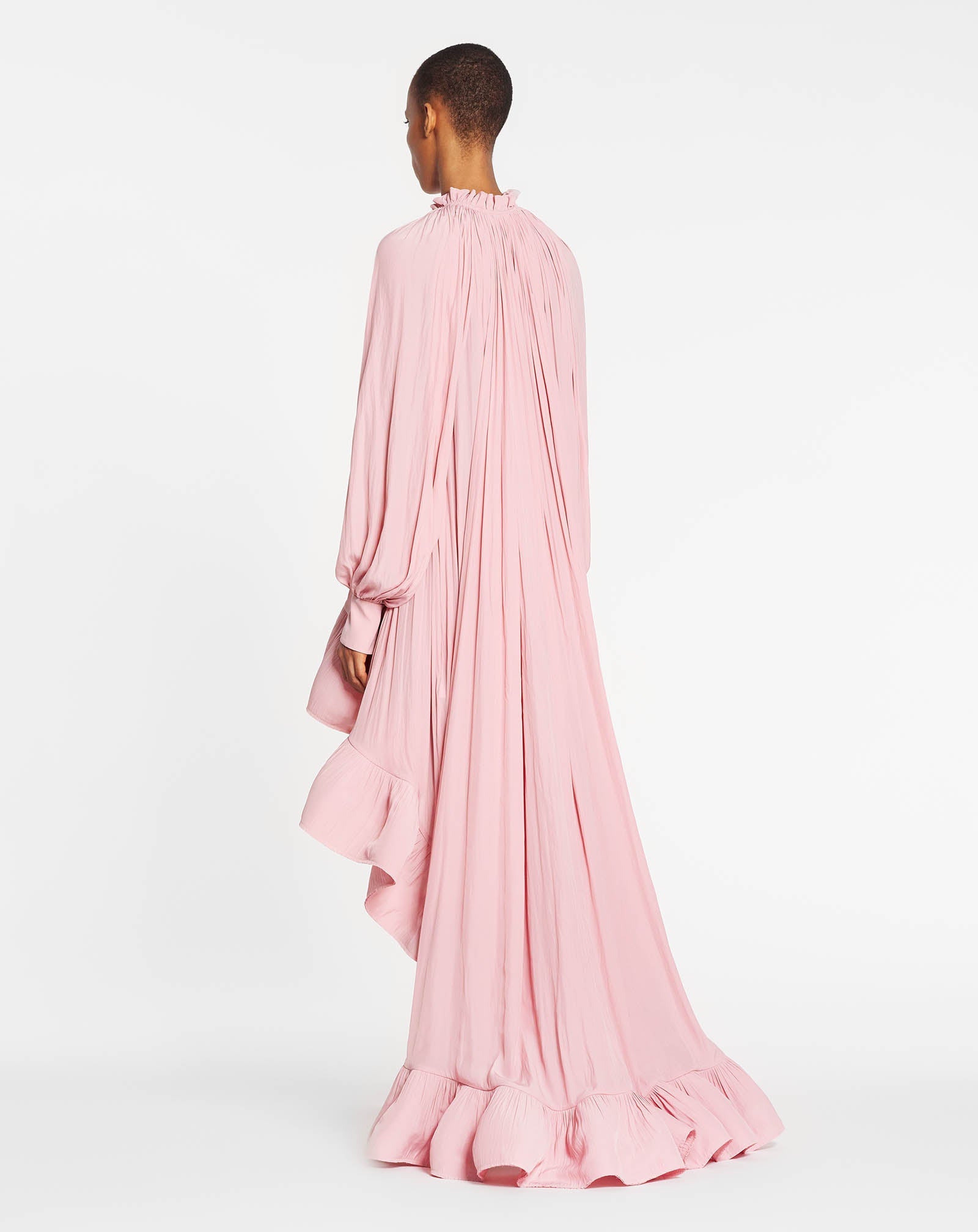 ROBE CHARMEUSE ASYMÉTRIQUE ROSE