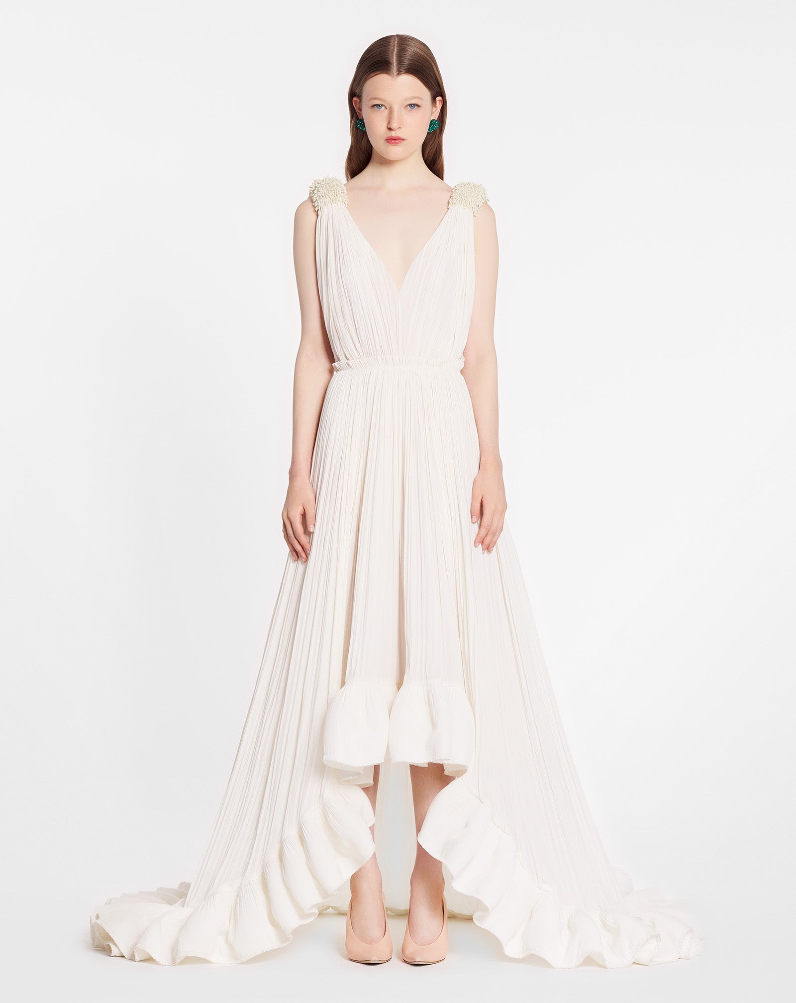 FLOOR LENGTH EVENING GOWN IN CHARMEUSE